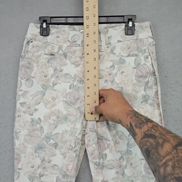 Seven7 High Rise Tummyless Skinny Jeans Womens 8 Pastel Floral Printed Slimming - Picture 3 of 11